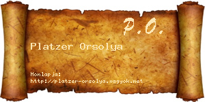 Platzer Orsolya névjegykártya
